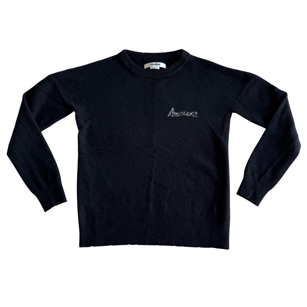 Zadig & Voltaire Cashmere and Wool Sweater Black Amour Quiet Luxury Women's XS